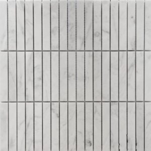 Carrara Stack Bond Honed Marble Finger Mosaic Tile