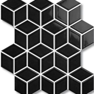 Nero Matt 3d-cube Village Mosaic
