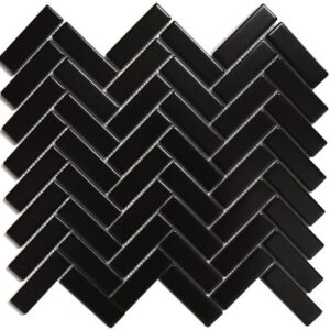 Nero Matt Herringbone Village