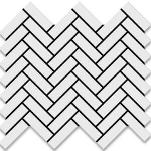 Blanco White Matt Herringbone Village