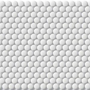Blanco White Matt Pennyround Village Mosaic Porcelain Tile