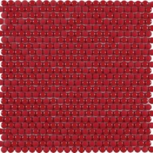 Ruby Red Gloss and Matt Mini Penny Round Mosaic