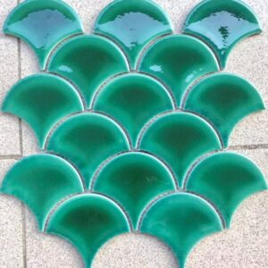 Emerald Gloss Wavy Fishscale Mosaic