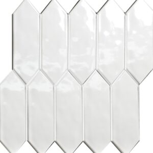 Bianco White Gloss Wavy Crayon Mosaic