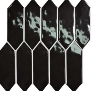 Black Gloss Wavy Crayon Mosaic