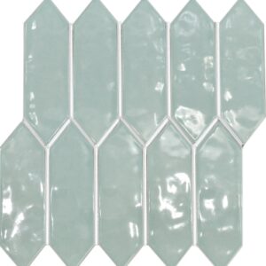 Artic-green Gloss Wavy Crayon Mosaic