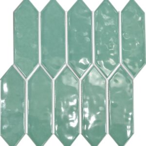 Dark-cyan Gloss Wavy Crayon Mosaic