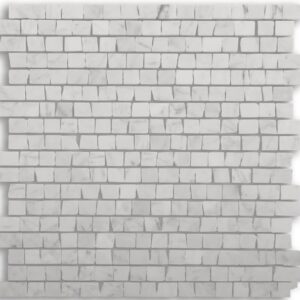 Carrara C Honed Antique Cut Marble Mosaic Tile
