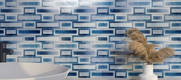 Blue Gloss Glass Brickbond