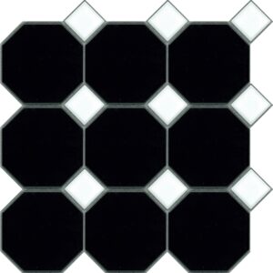 Black-white Octagonal Matt and Dot Gloss