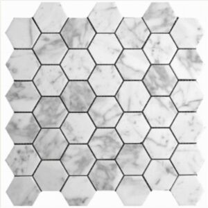 Carrara Hex Honed Marble Mosaic