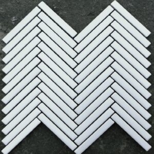 White Matt Small Finger Herringbone