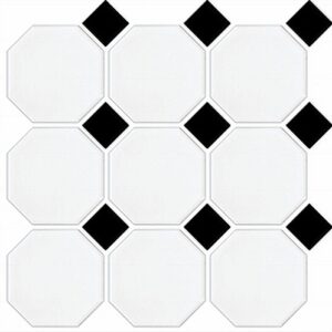 White- Black Gloss Octagonal and Dot