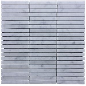 Carrara Stackbond Finger Marble Mosaic