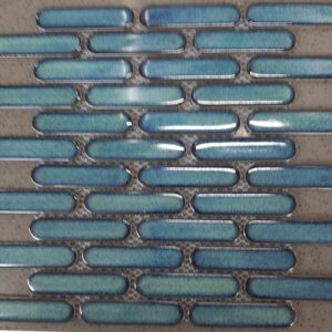 Turtle-green Gloss Mini Batons Porcelain Mosaic Tile