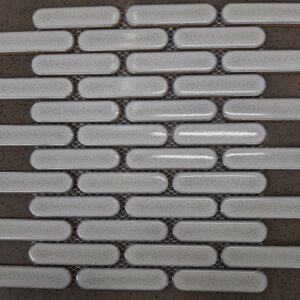Dove-grey Gloss Mini Batons Porcelain Mosaic Tile