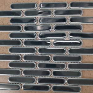 Ocean-blue Gloss Mini Batons Porcelain Mosaic Tile
