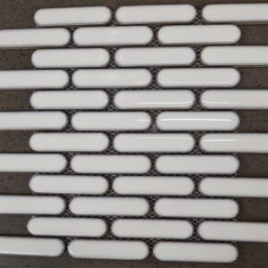 Snow Gloss Mini Batons Porcelain Mosaic Tile