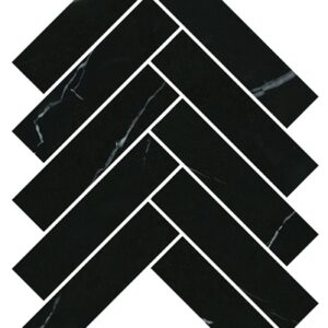 Nero Marquina Honed Herringbone Geolux