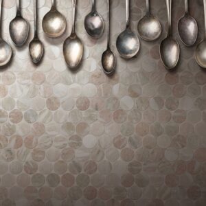 Norwegian Pink Honed Marble Pennyround Geolux