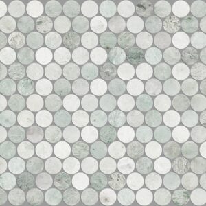 Ming Green Honed Marble Pennyround Geolux