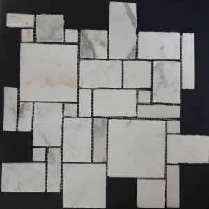 Calacatta Oro Honed Marble French Pattern