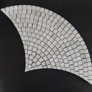 Carrara Roman Honed Fan Marble Mosaic Tile