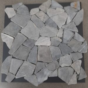Grey Flat Pebble Interlocking Mosaic