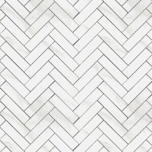 Grigio Gloss Herringbone Porcelain Mosaic