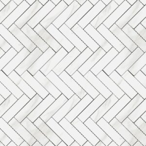 Grigio Matt Herringbone Marble Look Mosaic