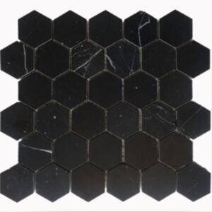 Nero Marquina Honed Marble Hex