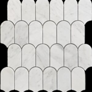 Carrara Honed Marble Extended Fishscale Mosaic