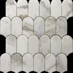 Calacatta Gold Honed Marble Extended Fishscale Mosaic