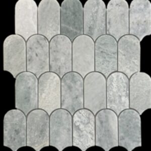 Verdi Cristallo Honed Marble Extended Fishscale Mosaic
