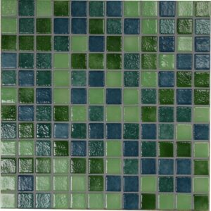 Caribbean Green Mix Whith Blue Glass Mosaic Dm