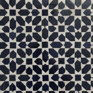 Midnight Blue & White Handmade Zellige Panel