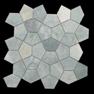 Verdi Cristallo Penta Stone Mosaic