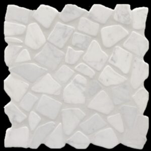 Carrara Tumbled Random Marble Mosaic