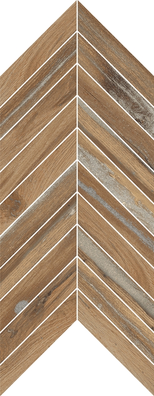Oak Matt Chevron Timber Look Tile Mosaic