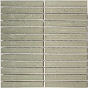 Greige Gloss Speckle Concave Kit Kat Mosaic