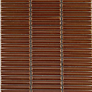 Brown Mini Pyramid Gloss Finger Mosaic Tile