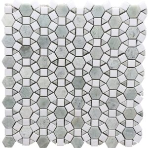 Ming Green Honed Marble Alejandro Mosaic