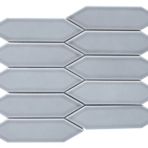 Grey Gloss Elongated Hex Mosaic