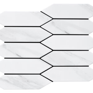 Carrara Matt Elongated Hex Mosaic