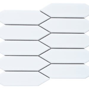 White Gloss Elongated Hex Mosaic