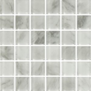 White Carrara Look Glass Mosaic Dm
