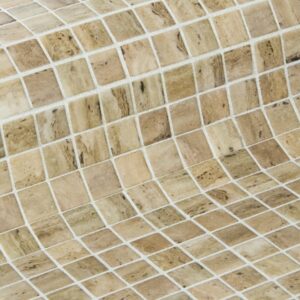 Travertino Stone Look Glass Mosaic Dm
