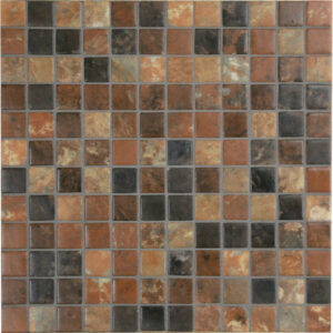 Browns to Greys Mix Stone Look Glass Mosaic Dm