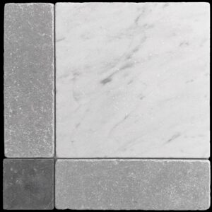 Carrara, Cinder Grey & Nero Tumb Marble Lyon Mos
