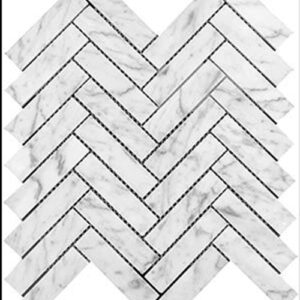 Carrara Honed Marble Herringbone
